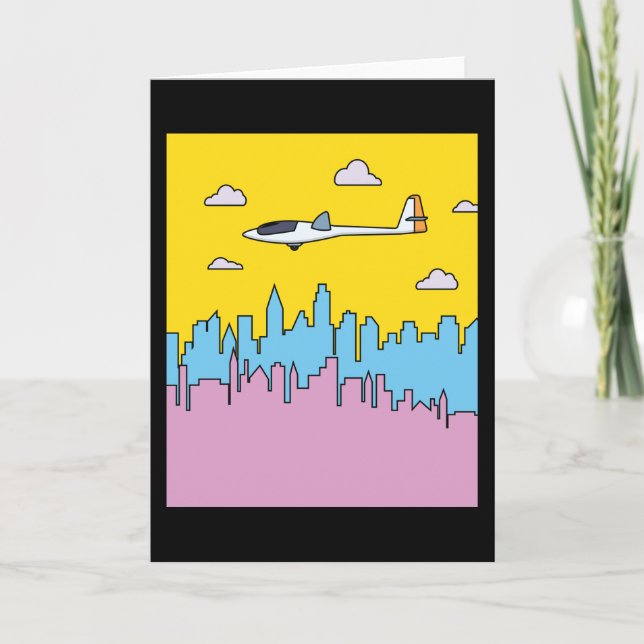 Retro Glider Plane Card (Front)