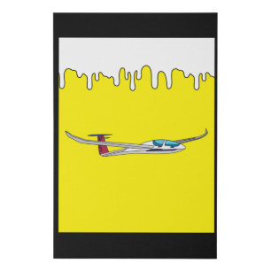 Retro Glider Plane Faux Canvas Print