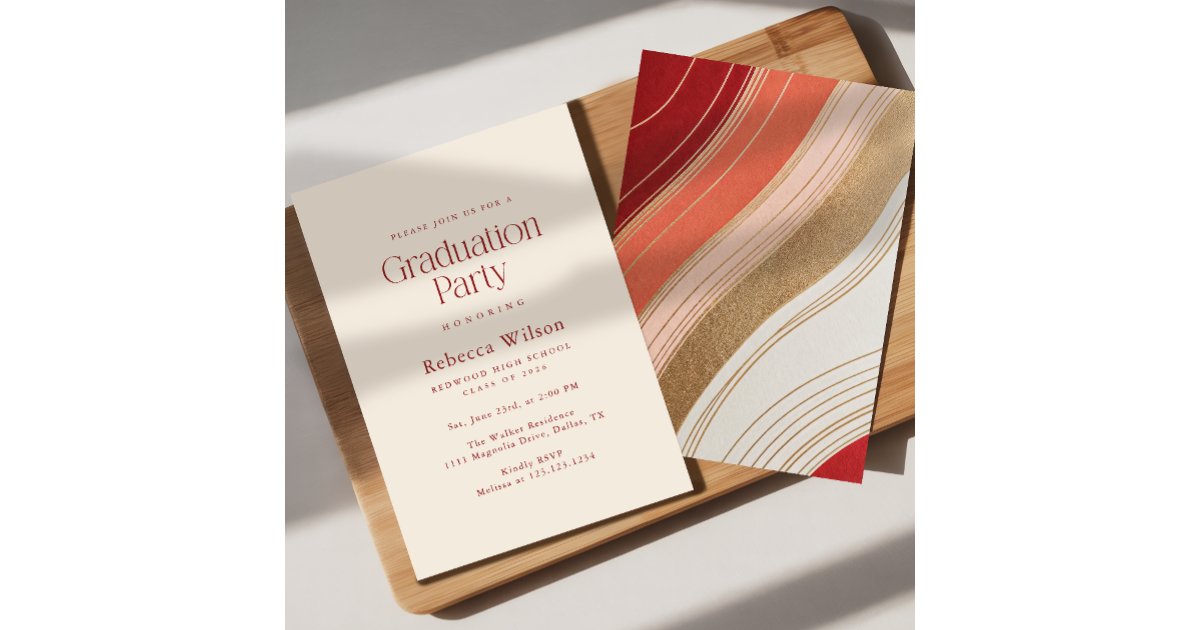 Retro Glitter High School Graduation Party Invitation | Zazzle
