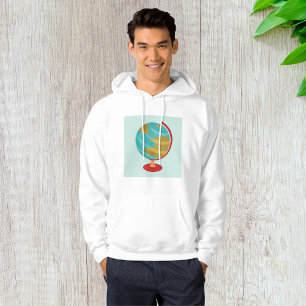 Retro Globe Illustration Vintage Earth Map Hoodie