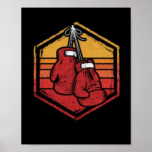 Retro Gloves Boxing Vintage Boxer Shorts Poster