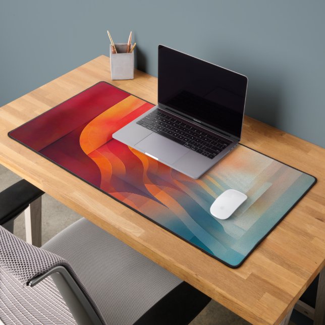 Retro Glow Arches – Abstract Mid-Century Desk Mat (Office 2)