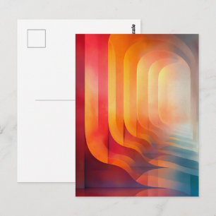 Retro Glow Arches – Abstract Mid-Century Postcard