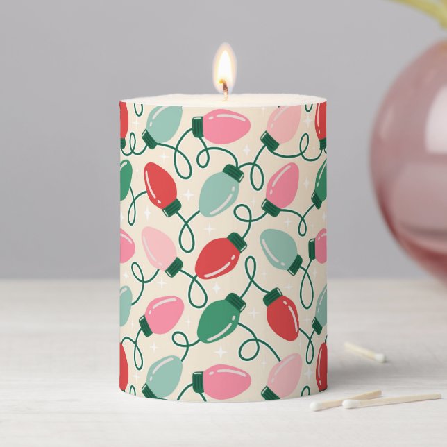 Retro Glow Lights Pillar Candle (In Situ)