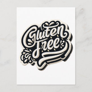 Retro Gluten Free Typography Script Graphic Postcard