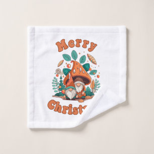 Retro Gnome Christmas Wash Cloth