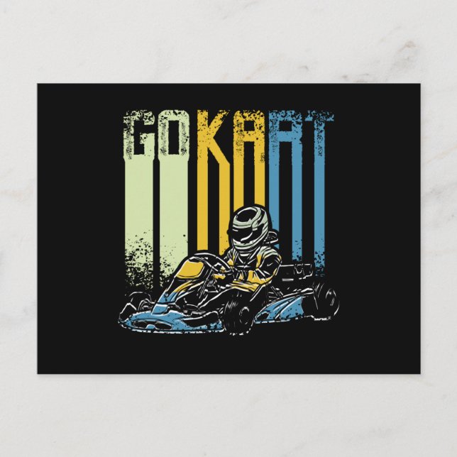 Retro Go Kart Postcard (Front)