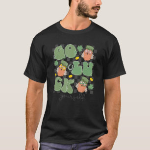 Retro Go Luck Yourself Saint Patrick's Day Checker T-Shirt