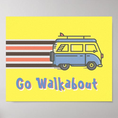 Retro GO WALKABOUT Travel Poster