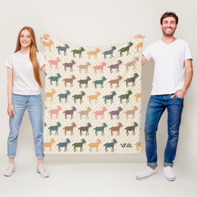 Retro Goat Blanket Cozy Farm Animal for Gift (In Situ)