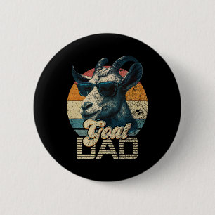 Retro Goat Dad Best Goat Daddy Funny Fathers Day Button