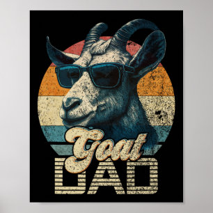 Retro Goat Dad Best Goat Daddy Funny Fathers Day  Poster
