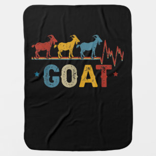 Retro Goat Heart Tee Xmas Valentines Day Gift Baby Blanket