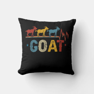 Retro Goat Heart Tee Xmas Valentines Day Gift Throw Pillow