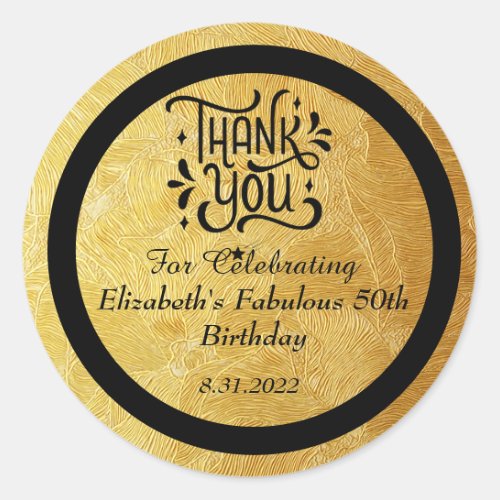 Retro Gold and Black Stickers for Wedding Favor 