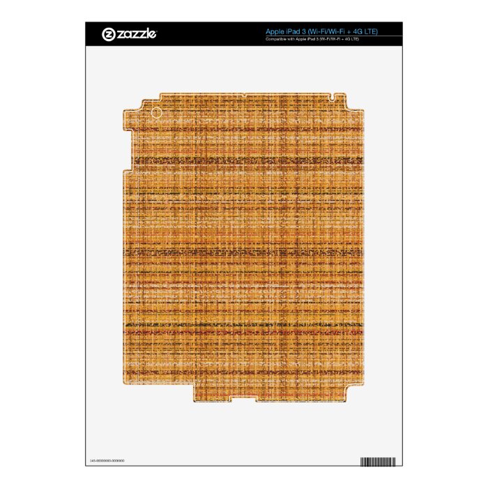 Retro Gold and Brown Weave iPad 3 Skin