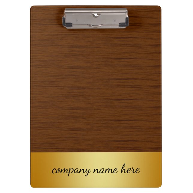 Retro Gold Badge Beige Bamboo Texture Pattern Clipboard (Front)