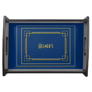 Retro Gold Border Serving Tray