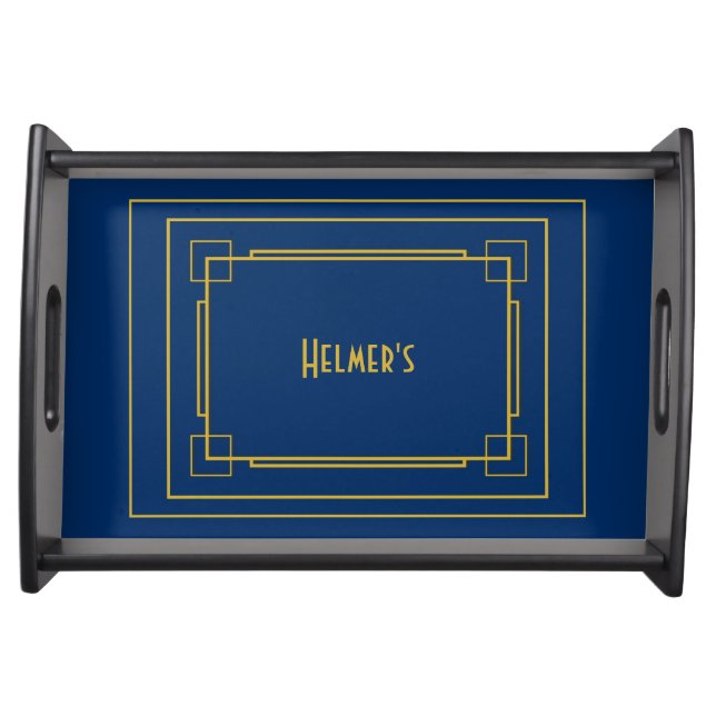 Retro Gold Border Serving Tray (Front)