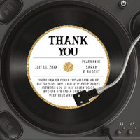 Retro Gold Glitter Vinyl Record Wedding