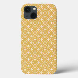 Retro Gold, Golden Circles Pattern iPhone 13 Case