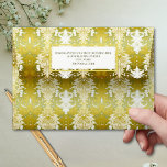 Retro Gold Green Damask Wedding Envelope<br><div class="desc">Retro Floating Ink Gold Green Silk - Wedding Envelopes. The perfect complement to complete your wedding suite. An added attention to detail that surely will impress your guests. Remidevan© NOTE: Envelope and card are sold together but separately from the envelope liner.</div>