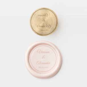Retro Gold Green Damask Wedding Monogram Wax Seal Stamp