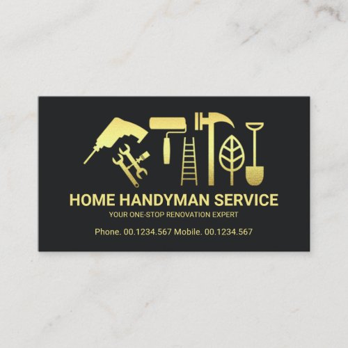 Retro Gold Handyman Tools Motif ZazzleMade Business Card