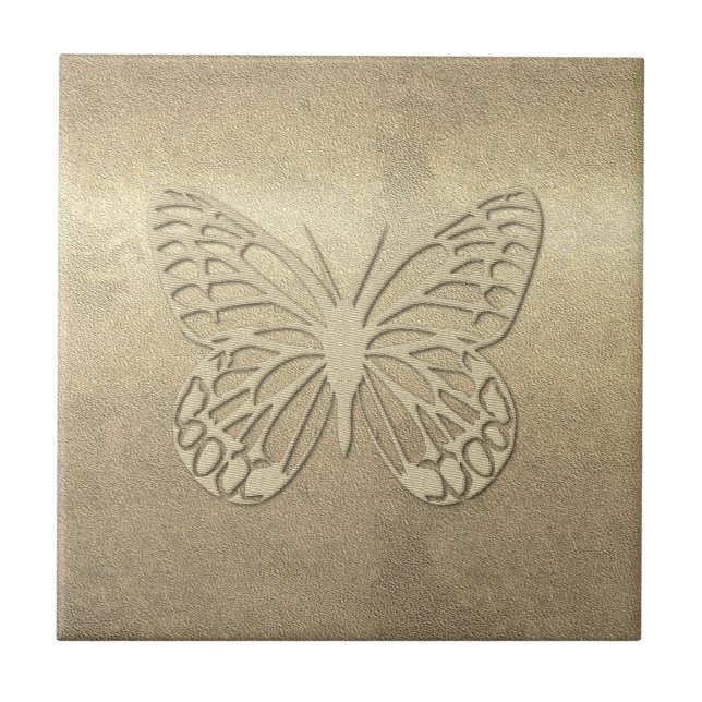 Retro Gold Holiday Vibe Ceramic Tile (Front)