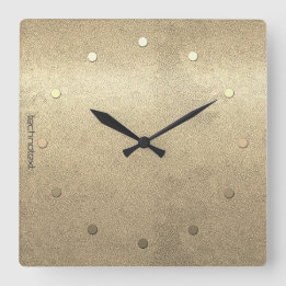 Retro Gold Holiday Vibe Square Wall Clock