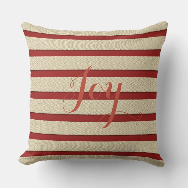 Retro Gold Holiday Vibe Throw Pillow (Front)