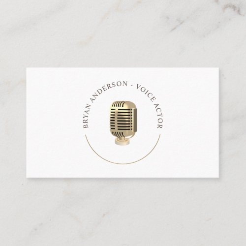 Retro Gold Microphone Logo Business Card
