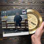 Retro Gold Record 50th Birthday Party Invitation Envelope<br><div class="desc">This unique & fun black and Gold Vinyl Record Retro Music theme 50th birthday party invitation square envelope features "The Big FIVE Oh!" wording and photo of the one you're celebrating on the front, and RSVP details on the back in matching invitation fonts and colors! *Write guest addresses with a...</div>