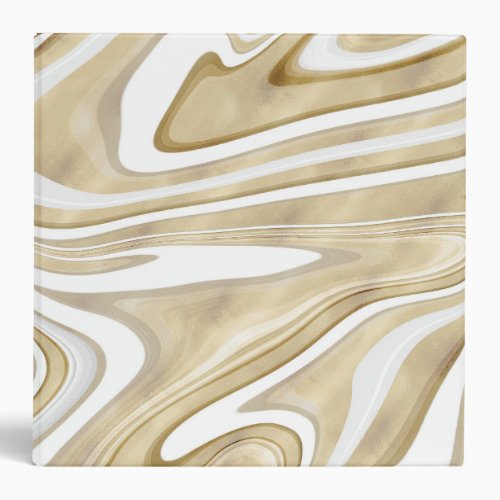 Retro Gold Swirl Liquid Painting Aesthetic Design 3 Ring Binder