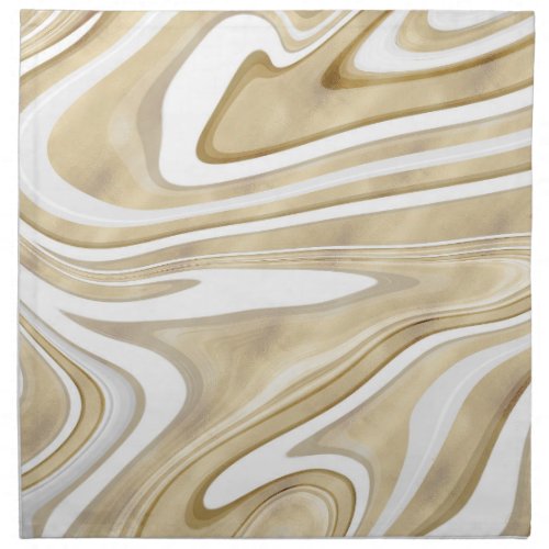 Retro Gold Swirl Liquid Painting Aesthetic Design Cloth Napkin