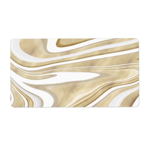 Retro Gold Swirl Liquid Painting Aesthetic Design Label