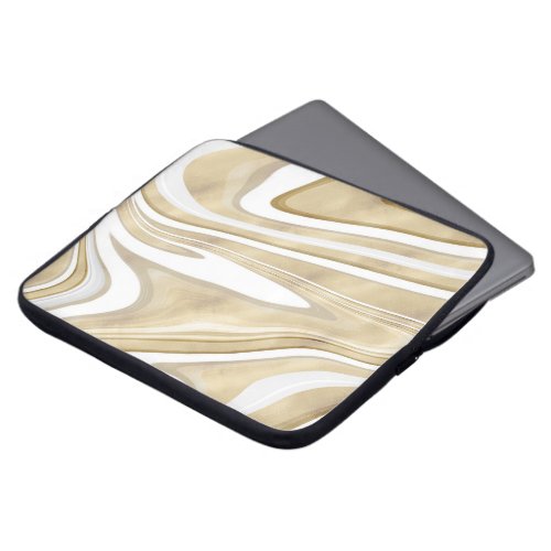 Retro Gold Swirl Liquid Painting Aesthetic Design Laptop Sleeve