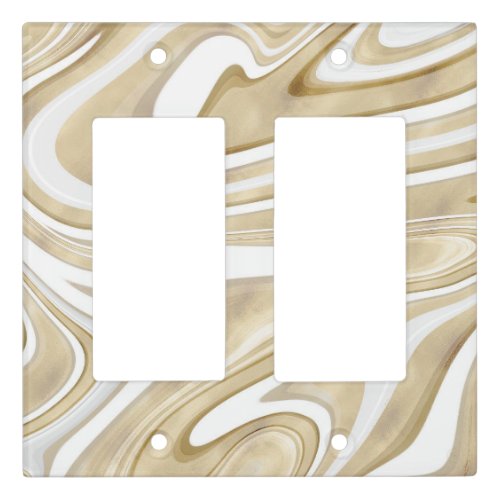 Retro Gold Swirl Liquid Painting Aesthetic Design Light Switch Cover