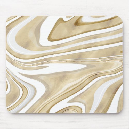 Retro Gold Swirl Liquid Painting Aesthetic Design Mouse Pad