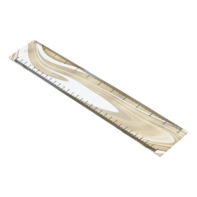Retro Gold Swirl Liquid Painting Aesthetic Design Ruler | Zazzle