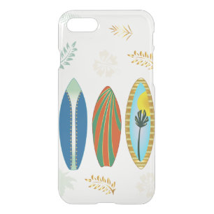 Retro Gold Tropical Coastal Surfboards  iPhone SE/8/7 Case