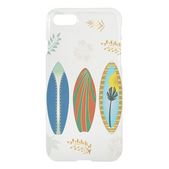 Retro Gold Tropical Coastal Surfboards  Uncommon iPhone Case (Back)