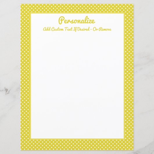 Retro Gold & White Polka Dot Pattern Personalize (Front)