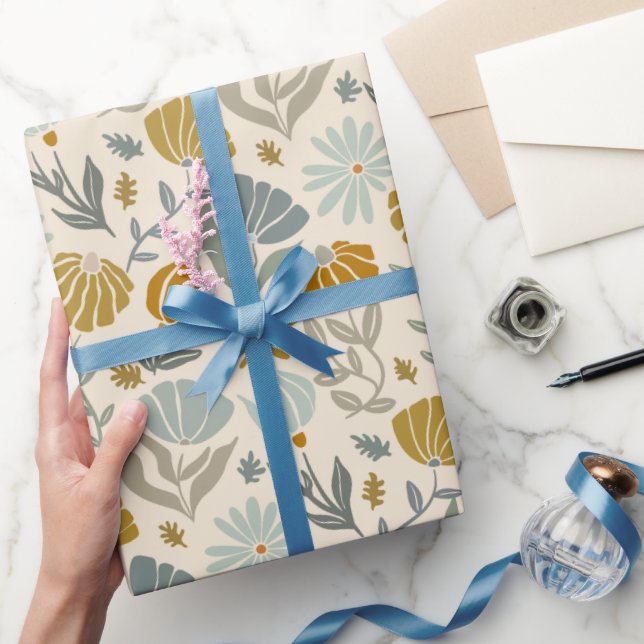 Retro Golden Daisies Wrapping Paper (Gifting)