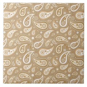 Retro Golden Paisley Pattern Tile