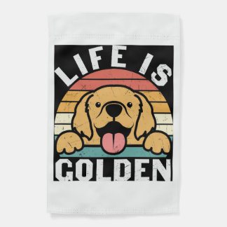 Retro Golden Retriever Garden Flag