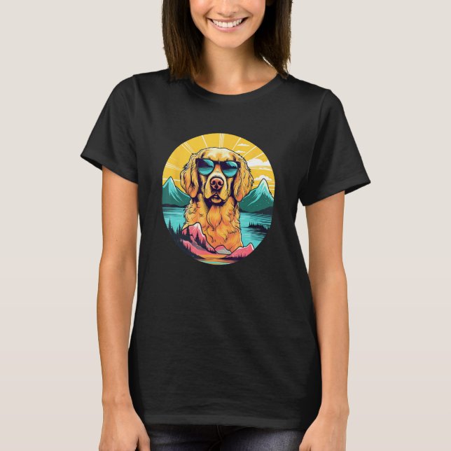 Retro Golden Retriever Men Women Kids 3 T-Shirt (Front)