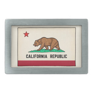 Retro Golden State Bear California Republic Belt Buckle