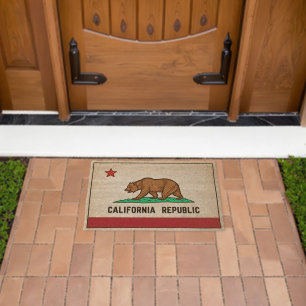 Retro Golden State Bear California Republic Fiber Doormat