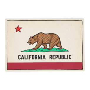 Retro Golden State Bear California Republic Placemat